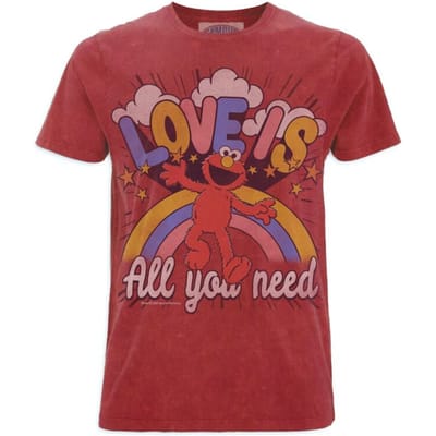 Sesame Street T-shirt - Elmo - Love is All You Need - S tot 4XL - voor Mannen - rood