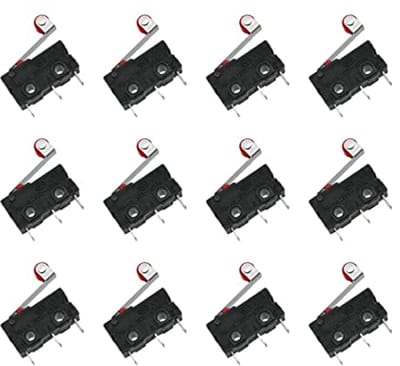 12-Pieces Micro Eindschakelaars met Momentary Roller Lever Arm - 3 Pin 250V 5A SPDT