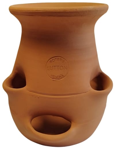 Franse handgemaakte Terra cotta aardbeien kweekpot 28 x 28 x 29 cm