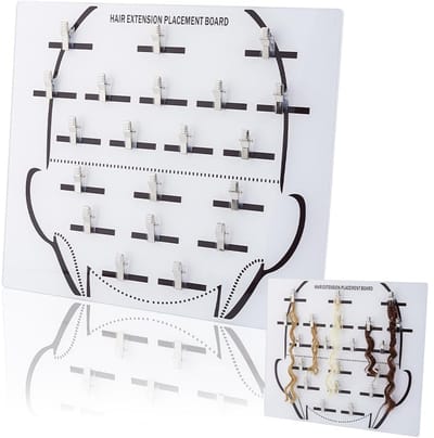 Dailygoods- Haarhouder Professioneel Ontwerp - Pruik Houder - Haarverlenging Board - Acryl Display Rack - 21 Stuks Clips - Duurzaam Kunststof 29,8x34,1 cm - Pruikenrek