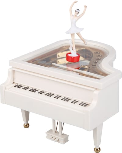 Een opwindbaar muziekdoosje in de vorm van een ballerina; een prachtig bureau-ornament, creatief, stijlvol en milieuvriendelijk – een perfect verjaardags- en huwelijkscadeau. Ook een geweldig cadeau Geschikt voor Valentijnsdag (wit).