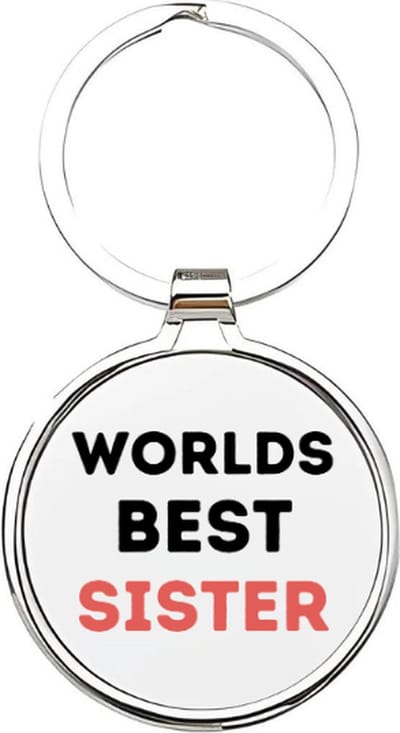 Akyol - worlds best sister Sleutelhanger - Zus - de leukste zus - zus sleutelhanger - zussen sleutelhanger - sleutelhanger zus - familie sleutelhanger - verjaardagscadeautje - zus cadeau - sister - zusje - 4 x 7,5 CM