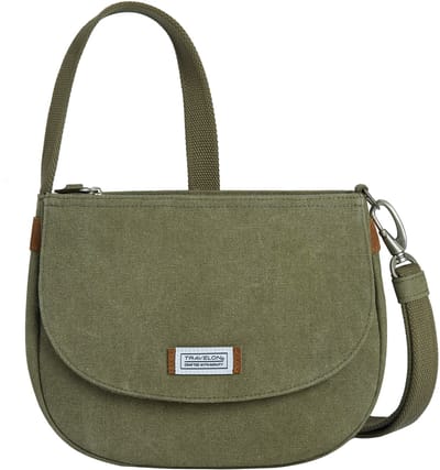 Travelon Heritage Anti-diefstal Saddle Crossbody Tas – Sage – Crossbody met RFID, snijbestendige band en vergrendelbare ritsen