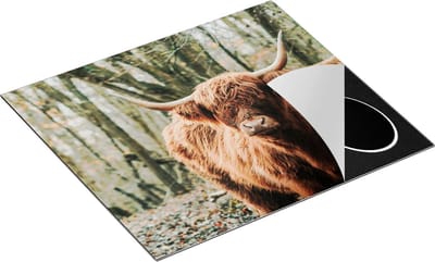 Chefcare Inductie Beschermer Schotse Hooglander in de Bossen - 60x50 cm - Afdekplaat Inductie - Kookplaat Beschermer - Inductie Mat