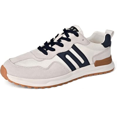 Herenschoenen Lente en Herfst Nieuwe Heren Outdoor Ademend Echt Leer Casual Schoenen Trendy Wilde Sneaker 44 white