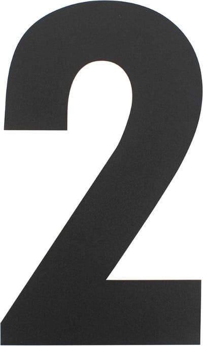 Intersteel Huisnummer 2 XL hoogte 30 cm rvs/mat zwart