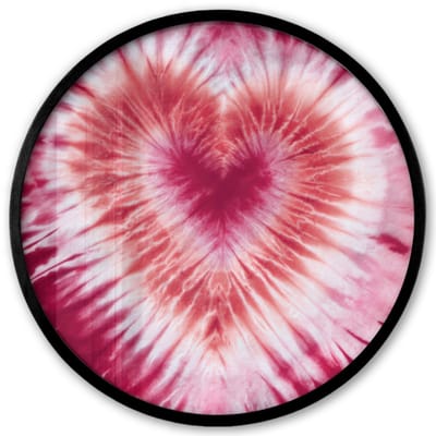 Poster in lijst Rond - Fotolijst 40x40 cm - Posters - Hartvorm - Roze - Tie dye - Ronde posterlijst zwart - Decoratie - Wanddecoratie woonkamer - Muurdecoratie slaapkamer