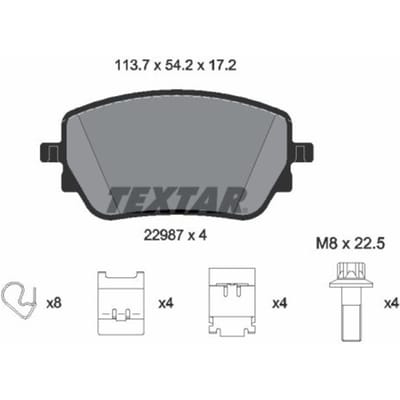 Remblokset TEXTAR 2298701, achter