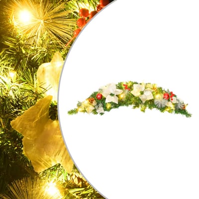 vidaXL - Kerstboog - met - LED-lampjes - 90 - cm - PVC - groen