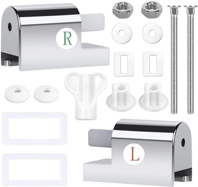 Dailygoods- WC-Brilbevestiging Universele Houder - Soft-Close Scharnier - Bevestigingsset 2 Stuks - Schokdemping - Automatische Daling - Toiletbrilbevestiging