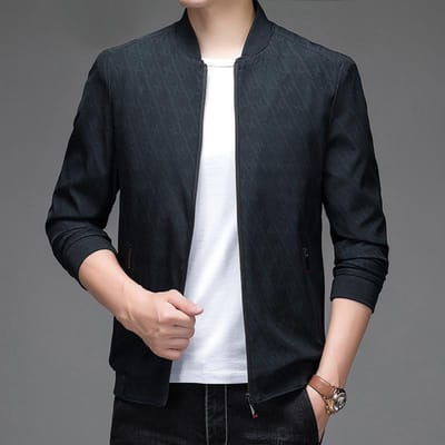 Heren Casual Papa Herfst Jas Heren Trendy Knappe Losse Dunne Jas XXXXL black
