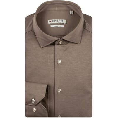 Giordano – Maggiore – Overhemd - Liquid Cotton - Semi Cutaway - Beige - NOS7878-81