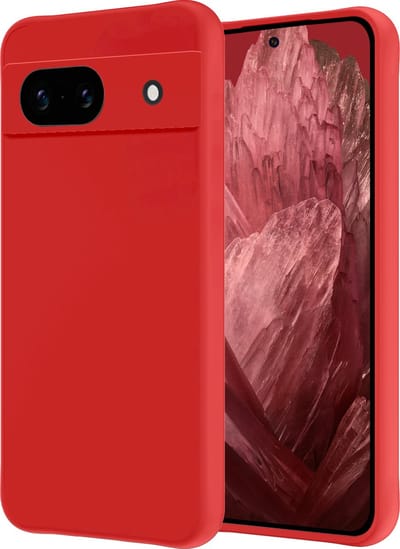 Hoesje - Geschikt voor Google Pixel 8a - Sterk & Shockproof - Hoes Cover - Siliconen Case - Rood