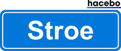 Hacebo - Plaatsnaam Sticker - 29x10 CM - Stroe sticker - Verkeersborden sticker - grappige cadeaus - Stroe