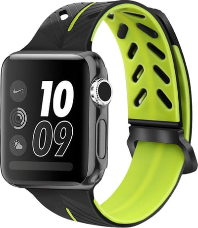 watchbands-shop.nl bandje - Apple Watch Series 1/2/3/4 (38&40mm) - GeelZwart