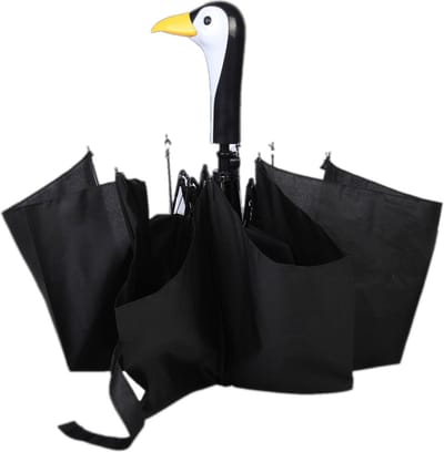 Zwart/wit opvouwbare pinguïn paraplu van Esschert Design | dieren paraplu | paraplu met print of opdruk | kinder paraplu | kinderparaplu