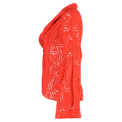 Cult Gaia Carlotta Blazer met bloemenkant in oranje viscose