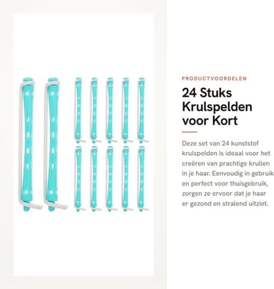 Krulspelden 24 Stuks - Permanentrollers - Praktische Tools - Voor Kort Haar - Eenvoudig Thuisgebruik - Afmetingen 9x0,6 cm - Krultangen