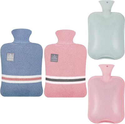 Warmwaterkruik met gebreide hoes - 2 liter - lekvrij - bedfles pijnverlichting - warmtebehoud - kerstcadeau - volwassenen kinderen
