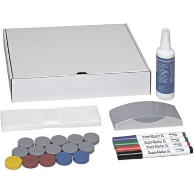 Whiteboard accessoireset JAKOB MAUL - Moderationszubehör 31 Teile (b x h) 305 mm x 60 mm Doos incl. 4 whiteboardmarkers, wisser, reiniger, 15 magneten