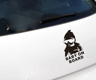 *** Baby On Board - Baby Aan Boord Auto Sticker - Zwart autosticker - van Heble® ***