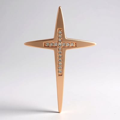 Cavill - Zilveren hanger met roségouden vergulding - I1 Argyle Rose de France diamant 0,09 ct - Briljantslijpsel - Pavé zetwerk - Modern dames sieraad