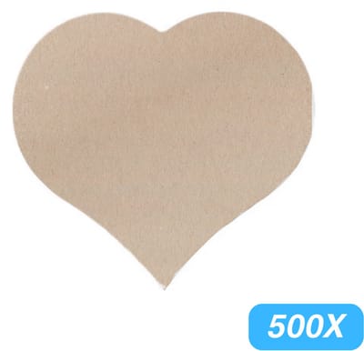Stickers - "Kraft / Bruin Hart" - 500 Stuks - 45mm x 40mm - Etiket - Sluitzegel - Etiketten - Sluitstickers - Bruin - Hart