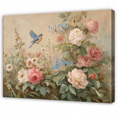 WALLARENA - Schilderij op Canvas 100x70 cm - Schilderijen - Canvas schilderij - Bloemen motif - Voor de slaapkamer van de salon - Op het doek