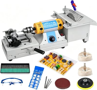 Mini Tafelzaag - Slijpmachine Polijstmachine - Edelsteen Bewerking - Instelbare Snelheid - 750 W - Meerkleurig