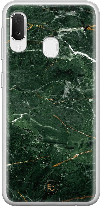 Hoesje geschikt voor Samsung Galaxy A20e - Marble jade green - Soft Case - TPU - Marmer - Groen - ELLECHIQ