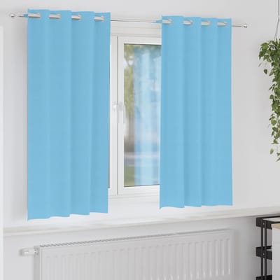 vidaXL Zwart-out Gordijnen met Ringen 2 st Lichtblauw 175 x 140 cm