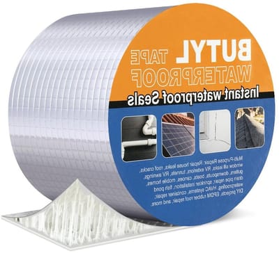 SnelShoppen - Butyl Tape Waterdicht, Zelfklevend, 5 m x 10 cm, Duurzaam voor Lekke Plafonds, Scheuren en Pijpbeschadiging Reparatie