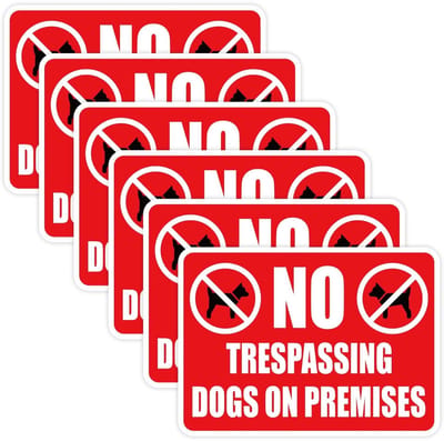 Dailygoods- Verboden Toegang Bord Waterdicht - Waarschuwingsbord Hond - Verboden Toegang Sticker - 6 Stuks - 18x13cm - Geschikt voor Binnen/Buiten