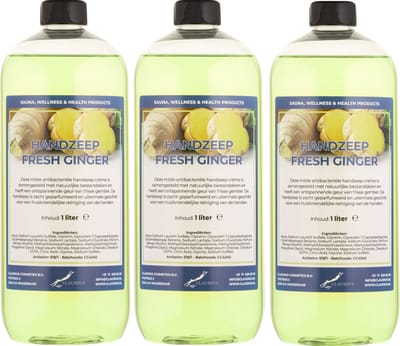 Handzeep Fresh Ginger 1 liter - set van 3 stuks