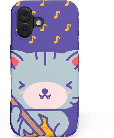 Casetastic hoesje geschikt voor Apple iPhone 16 - MagSafe - Dubbellaagse bescherming - Katten beat - Fashion Case - Lavendel Zilver
