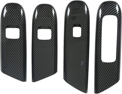 4-delige set Carbon Fiber Stijl Deur en Raam Bediening Paneel Covers voor C-Klasse W206 2022 en later, Interieur Accessoires, Raamlifters Decoratie
