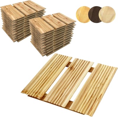 Houten Terrastegels - Tuintegels Vlonder - Buiten Leven - Geïmpregneerd Larch Hout - 2.5 m2 30x30cm - Natuurlijk