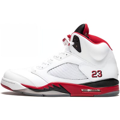 Jordan 5 Retro Fire Red Languette Noire 2013 136027-120 41 white