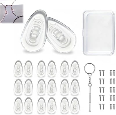 10 paar - Neuspads voor brillen - Antislip siliconen neuspads - Brilreparatieset - Neuspads met airbag - Vervangingsset voor neuspads met schroefbevestiging - Eenvoudig te installeren neuspads - Geschikt voor de meeste brillen en zonnebrillen