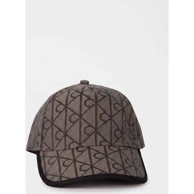 Calvin Klein Logo All-over Print Jacquard Bucket Hat Lotus Beige/black Taglia: OS | Cappelli Outlet | Donna | Marrone