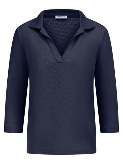 Poloshirt 3/4-mouwen Van Peter Hahn blauw