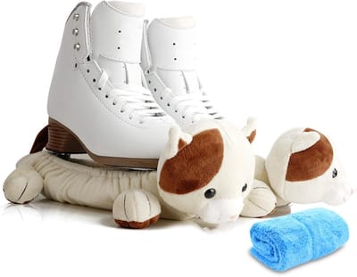 Schaatsbeschermers met handdoek - Schaats Covers - Schaatsen Beschermen - Zachte Pluche Stof - 35 cm - Kattenprint
