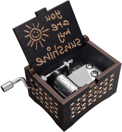 Allecto Plus - Muziekdoos handslinger gegraveerd houten vintage muziekdoos - cadeau verjaardag Kerstmis Valentijnsdag