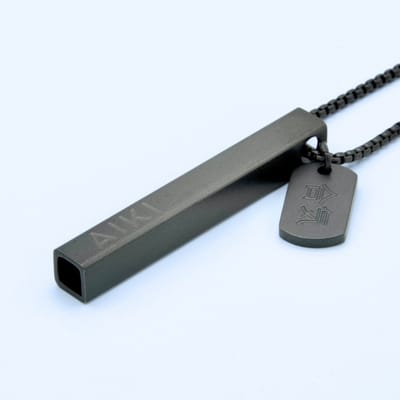 AIKI - Ademhalingsketting - Ademhalingstrainer - Stoppen met roken ketting - Solid Square - Space Gray - Ademhaling - Ademketting - Ademtrainer - Hyperventilatie hulpmiddel