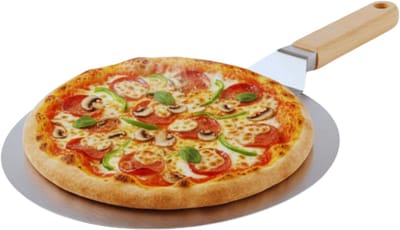 Lomera Pizzaschep Voor Bbq - Pizzaschep Voor Oven - Houten Handvat - 30 Cm Diameter - Ronde Pizzaschep - Bbq Accessoires - Keukengerei - Pizza Server - Zelfgemaakte Pizza - Oven En Bbq - Dun Ontwerp