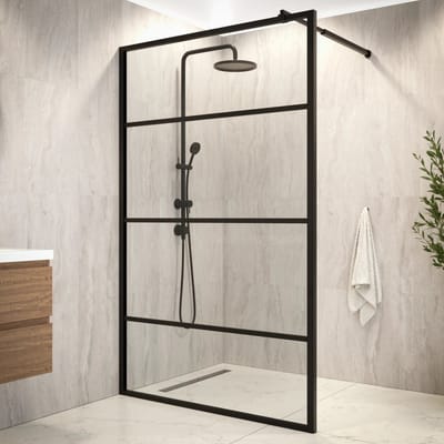 Mirlux Luna Inloopdouche – Luxe Douchewand van 6 mm Veiligheidsglas met Nano Coating – Transparant Glas – Zwart Aluminium Frame – 120×200 cm