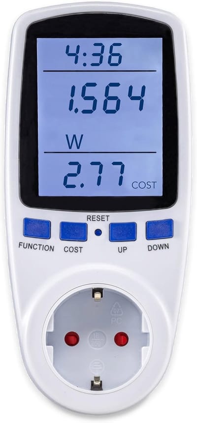 Energiekostenmeter voor Stopcontact - Verbruik & Stroomkosten meten tot 3680W