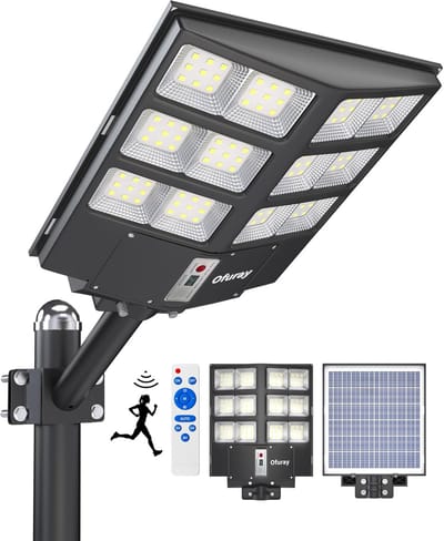 Zonne-energie Straatlantaarn met Bewegingssensor – 6500K Buitenlamp voor Tuin en Garage