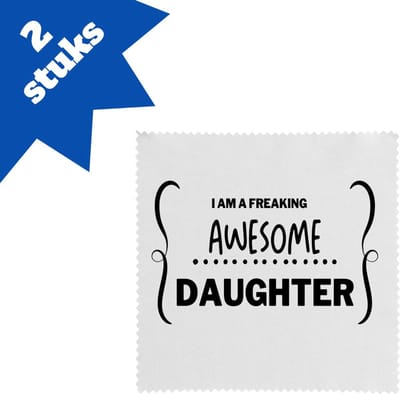 Akyol - i am a freaking awesome daughter brillendoekjes - Dochter - beste dochter - liefste dochter - verjaardag - cadeau - kado - bedankje - geschenk - 17,8 bij 17,8 cm - 2 stuks