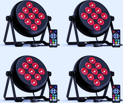 Thuys – RGBW Podiumverlichting – Set Van 4 – 9 LED's – 4 Bedieningsmodi Voor DJ's – Disco's – Bruiloften
